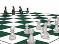 Chess board green full set chess small edge Royalty Free Stock Photo