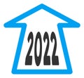 2022 Ahead Arrow Raster Flat Icon