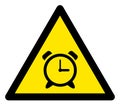 Raster Alarm Clock Warning Triangle Sign Icon