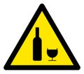 Raster Alcohol Drinks Warning Triangle Sign Icon