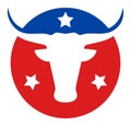 Raster American Bull Logo Flat Icon Image