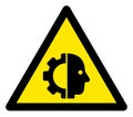 Raster Android Robot Warning Triangle Sign Icon