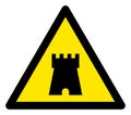 Raster Bulwark Tower Warning Triangle Sign Icon