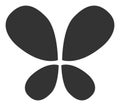 Raster Butterfly Flat Icon Illustration