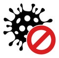 Raster Cancel Coronavirus Flat Icon Symbol Royalty Free Stock Photo