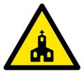 Raster Christian Church Warning Triangle Sign Icon