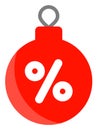 Raster Christmas Discount Ball Icon