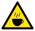 Raster Coffee Cup Warning Triangle Sign Icon Royalty Free Stock Photo