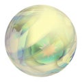 Raster colored ball with a star on a white background. On the surface of the ball is an abstract pattern in pastel colors.