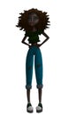 Raster Colorful Black Teen Fashion Illustration