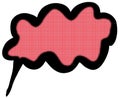 Raster comic empty pink bubble speech in pop art style. hand drawing doodle illustration