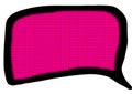 Raster comic empty pink bubble speech in pop art style. hand drawing doodle illustration