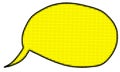 Raster comic empty yellow bubble speech in pop art style. hand drawing doodle illustration