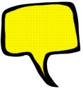 Raster comic empty yellow bubble speech in pop art style. hand drawing doodle illustration