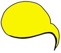 Raster comic empty yellow bubble speech in pop art style. hand drawing doodle illustration