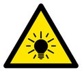 Raster Electric Bulb Warning Triangle Sign Icon