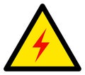 Raster Electric Spark Warning Triangle Sign Icon