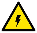 Raster Electric Strike Warning Triangle Sign Icon