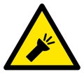 Raster Electric Torch Warning Triangle Sign Icon