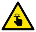 Raster Finger Click Warning Triangle Sign Icon