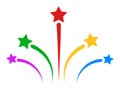 Raster Fireworks Flat Icon Image Royalty Free Stock Photo