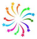 Raster Fireworks Salute Flat Icon Image Royalty Free Stock Photo