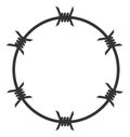 Raster Flat Barbed Wire Circle Icon