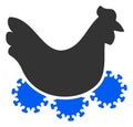 Raster Flat Chicken Virus Icon