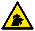 Raster Flat Chicken Warning Icon Royalty Free Stock Photo