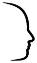 Raster Flat Contour Face Profile Icon