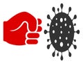 Raster Flat Coronavirus Fist Strike Icon