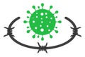 Raster Flat Coronavirus Jail Icon Royalty Free Stock Photo