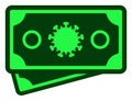 Raster Flat Covid-19 Banknotes Icon