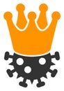 Raster Flat Crown Virus Icon