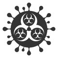 Raster Flat Danger Virus Icon