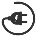 Raster Flat Electric Adapter Icon