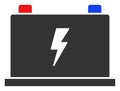 Raster Flat Electric Battery Icon