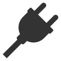 Raster Flat Electric Plug Icon