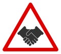 Raster Flat Handshake Warning Icon