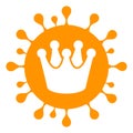 Raster Flat King Coronavirus Icon