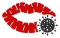 Raster Flat Lips Herpes Virus Icon