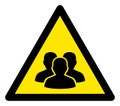 Raster Flat People Group Warning Icon