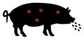 Raster Flat Pig Plague Icon