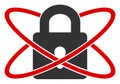 Raster Flat Protected Lock Icon