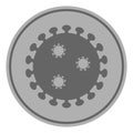 Raster Flat Silver Virus Coin Icon