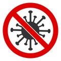 Raster Flat Stop Coronavirus Icon