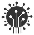 Raster Flat Virus Circuit Icon