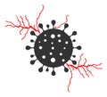 Raster Flat Virus Energy Icon
