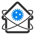 Raster Flat Virus Home Isolation Icon