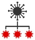 Raster Flat Virus Replication Icon